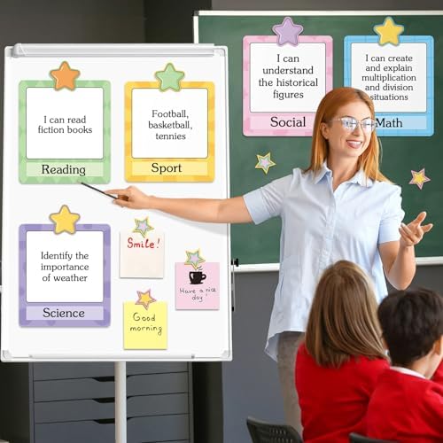 16 Pcs Magnetic Write Wipe Organization Chart, Stars