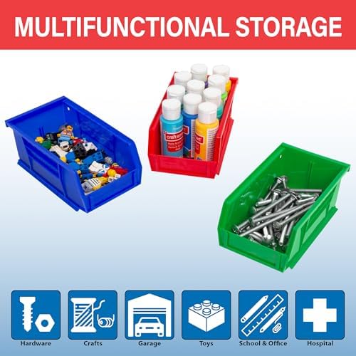 Akro-Mils 30220 AkroBins Plastic Storage Bins, 7"x4"x3", Green, 24-Pack