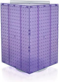 Azar Displays 701414-PUR Rotating Display Stand - 4-Sided Display Racks for Craft Shows - Peg Display Carousel (14” W x 14” D x 20” H) - Easy Assemble Revolving Display for Retail - Pegboard Organizer, purple