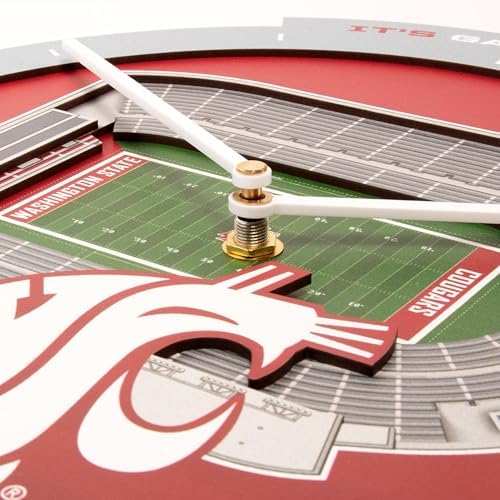 YouTheFan NCAA Washington State Cougars StadiumView 3D Wall Clock