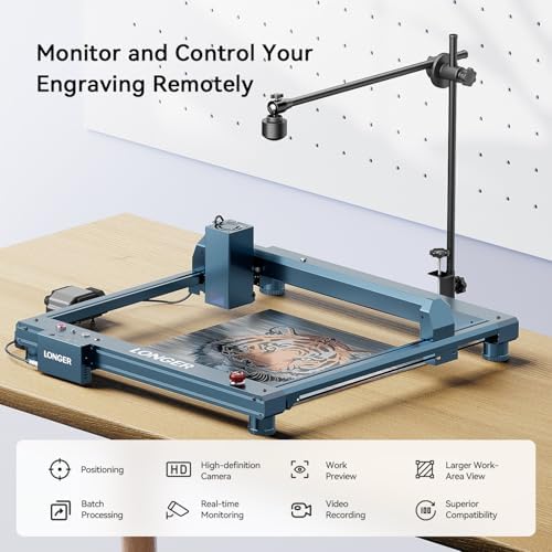 Longer B1 30W Laser Cutter with Air Assist, with Camera Kit, Auto Positioning & Capture,19.7"x 19.7" Honeycomb,Enclosure with Vent,Working Speed Up to 600MM/S,