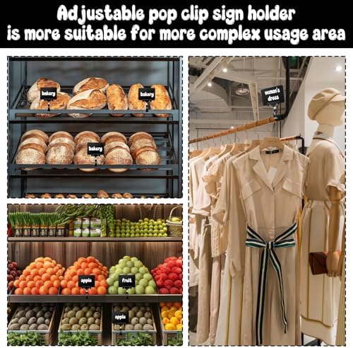 30Pack Mini Chalkboard Signs with Rotatable Clip, Double Head Sale Signs for Retail Store Plastic Merchandise Sign Display Clip Holder for Food, Store Signs Displays