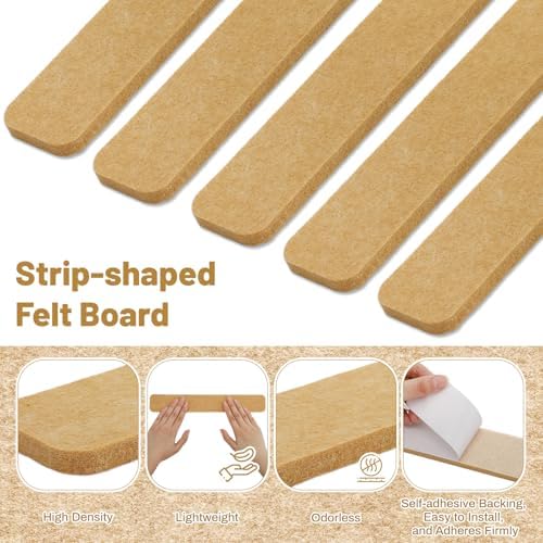 5 Pack Felt Bulletin Board Strips, 13x2 Inch Pin Board, Cork Boards