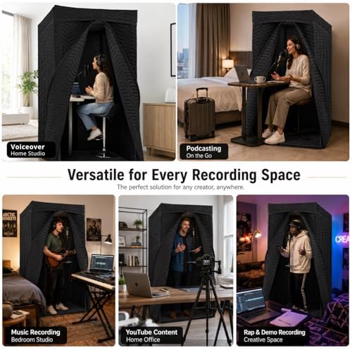 Portable Vocal Booth for Recording, Sound Booth for Home Studio