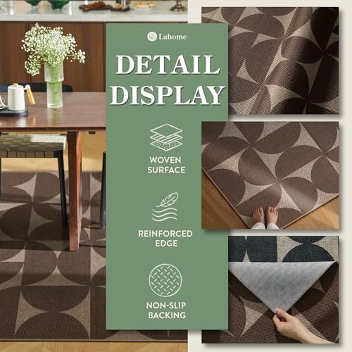 Lahome Semi Circle Easy Jute Non Slip Kitchen Runner, 2x8 Hallway Runner