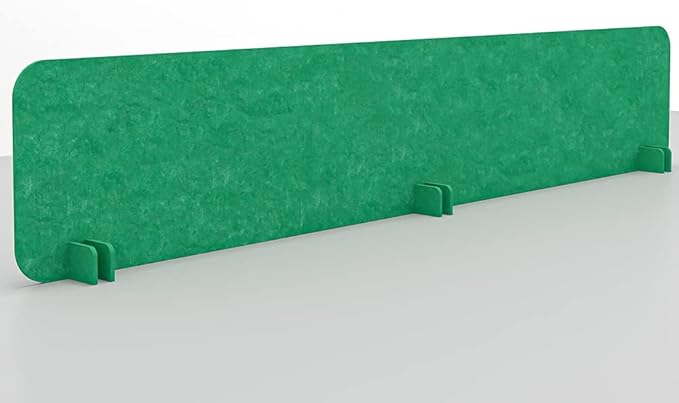 Escape 12" Freestanding Desk Divider | Eco-Friendly Acoustic Privacy Screen | Noise Reducing Desk Partition | 59" Wide | Green