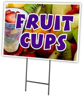 Fruit Cups 18"x24" Yard Sign & Stake | Advertise Your Business | Stake Included Image On Front Only | Made in The USA