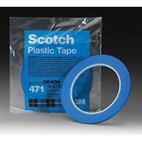 3M Vinyl Tape 471+, 1/8 in x 36 yd, Indigo, 1 Roll | Fine Line Tape for Paint Masking Striping, Color Separation and Complex Designs, High-Temperature