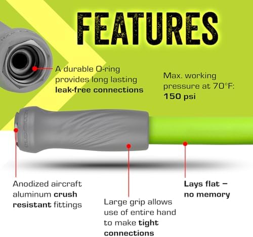 Flexzilla Garden Hose with SwivelGrip, 5/8 in. x 25 ft., Lightweight All-Weather Water Hose, Durable and Flexible, Leak-Free Connections