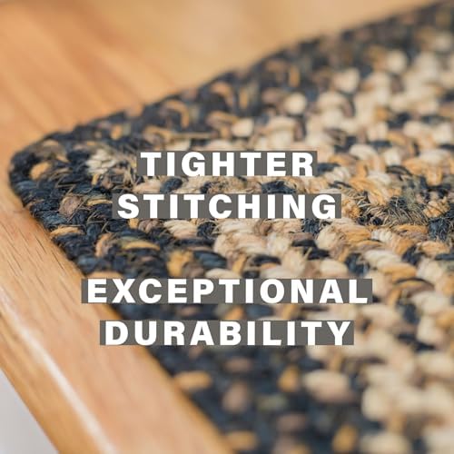 Homespice Kilimanjaro Jute Braided Stair Treads, Oval 8x28 Set of 13