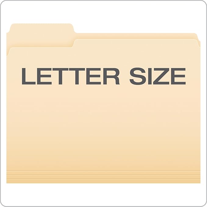 Pendaflex File Folders,250 Bulk Package,Durable Manila Folders,Letter Size (8.5" x 11"),3 Tabs for Easy Labeling,Everyday Filing Essential for Offices,Classrooms&Home Document Organization (Pack of 2)