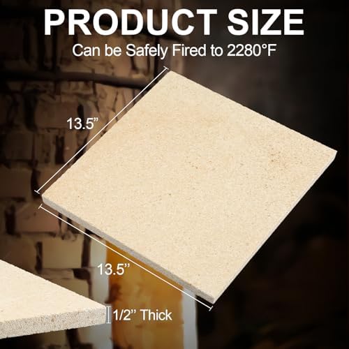 Weysat Square Kiln Shelf for Glass Fusing and Ceramics, Use in Any Kiln(13.5 x 13.5 x 0.4 Inch,1250℃)