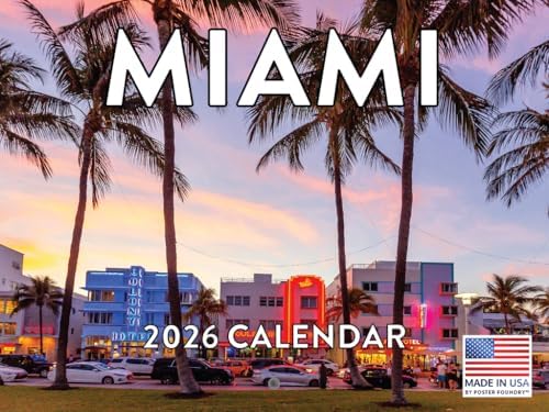 Miami Calendar 2026 Wall 12 Month Monthly FL Scenic Souvenirs Floridian Themed Gifts | American Made In The USA