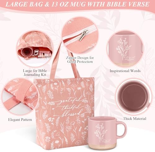 Reallnaiv Housekeeping Mug Bag Notebook Highlighter Pen Note, Pink