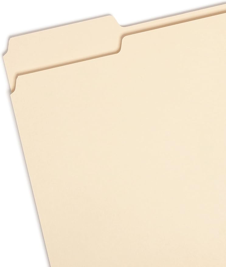 Smead 100% Recycled File Folder, 1/3-Cut Tab, Letter Size, Manila, 100 Per Box (10339)