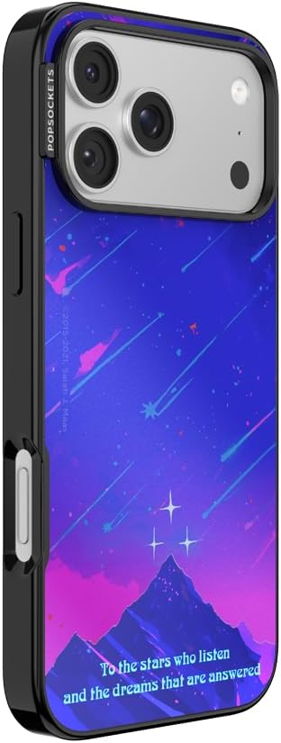 PopSockets iPhone 17 Pro Max Phone Case with MagSafe, Wireless Charging Compatible, Bookish - Mirror Starfall