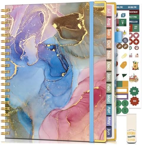 Academic Planner 2026-2027, Hardcover Weekly and Monthly Calendar Planner from July 2026 - June 2027, 8.5" x 11" A4 Large Daily Agenda with Tabs, College School Organizer for Student Teacher, Vibrant Watercolor