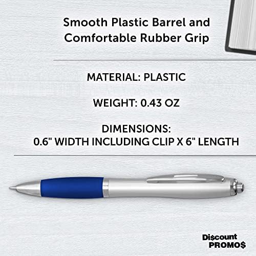 DISCOUNT PROMOS Colored Grip Gel Pens Set of 10, Bulk Pack - Great for Office, School, Business, Tradeshows, Events - Blue