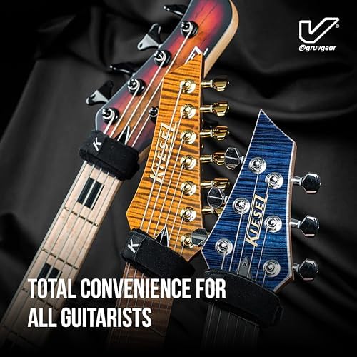 Gruv Gear Fret Wrap & Guitar Mute Keisal Edition, Fretwrap for Acoustic, Electric & Bass | String Dampener Recording, Tapping & Practice Accessory (1 Pack, Large Black, Fits 6 String Bass, 8 String
