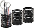Mind Reader Metal Pen Cups, Mesh Pencil Holders, Desktop Organizer Set, Metal, Set of 3, Black