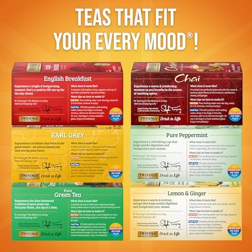 Twinings Variety Pack Tea Bag Sampler, 25 CT Box (6 Pack)