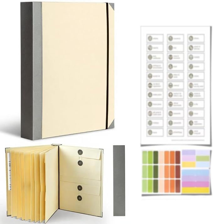 Extra-Thick in Case I Die Binder Organizer with Labels, Emergency Information Folder for Important Documents, Life Planning Records Storage, Personal Family Planner for Home Preparedness
