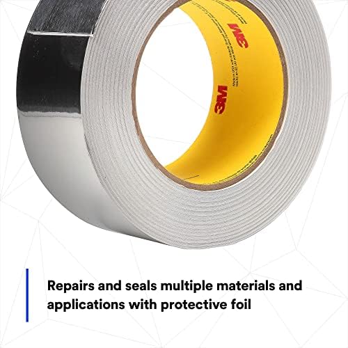 3M Aluminum Foil Tape 3380, Silver, 48 mm x 45 m, 3.25 mil, 1 Roll