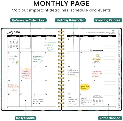 Planner 2026-2027, Jul 2026-Jun 2027 Academic Monthly & Weekly Planner | 8.5" x 11" Hardcover Pretty Calendar Planner for Women, Spiral Organizer for School Office Home Supplies, Midnight Aviary