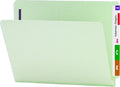 Smead End Tab Pressboard Fastener File Folder with SafeSHIELD, 2, 25 Mm Expansion, Letter Size, Gray, Green, 25 Count, 34705