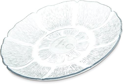 Carlisle FoodService Products Petal Mist Plate, Heavy Duty Polycarbonate Dish for Serving, 7.5", 36 Count, Clear