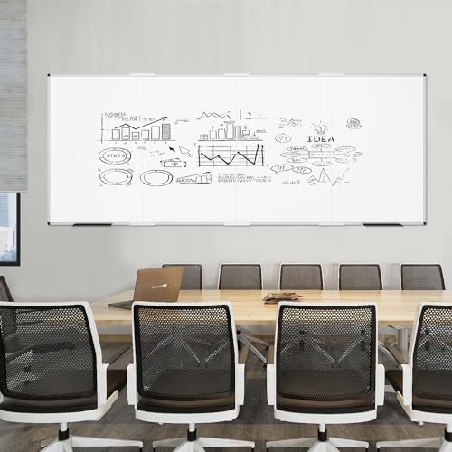 VIZ-PRO Large Magnetic Dry Erase Whiteboard, 120 x 48 Inches, Foldable