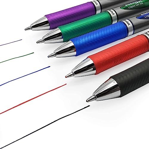 Pentel Energel RTX Retractable Liquid Gel Pen, 1.0mm, Metal Tip, Pack of 12
