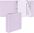 Vintage Hardcover 3 Ring Faux Leather Binder, 1.5 Inch Ring, 2 Inch Spine, Professional Organizer, Letter Size Dividers With Tabs, Faux Lavender Purple Leather