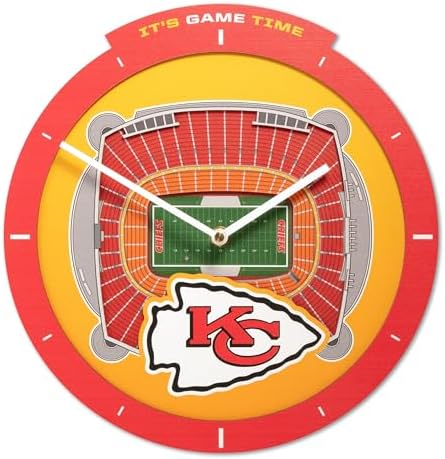YouTheFan NFL Kansas City Chiefs StadiumView 3D Wall Clock