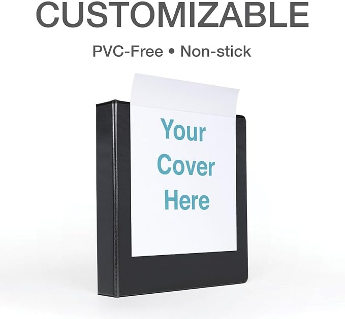 Cardinal 3 Ring Binder, 1.5 Inch Premier Easy Open Binder, ONE-TOUCH Locking Slant-D Rings, 400-Sheet Capacity, ClearVue Cover, PVC-Free, Black (10311)