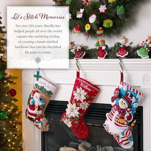 Bucilla Felt Applique 6 Piece Ornament Making Kit, Polar Pals, Perfect for DIY Arts and Crafts, 89752E