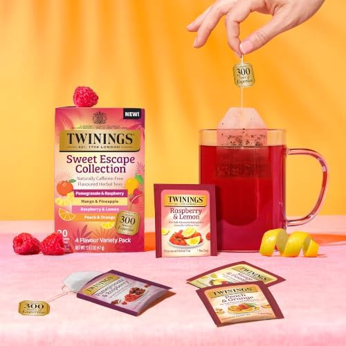 Twinings Sweet Escape Fruity Herbal Tea Variety, 20 Count, Pack of 6