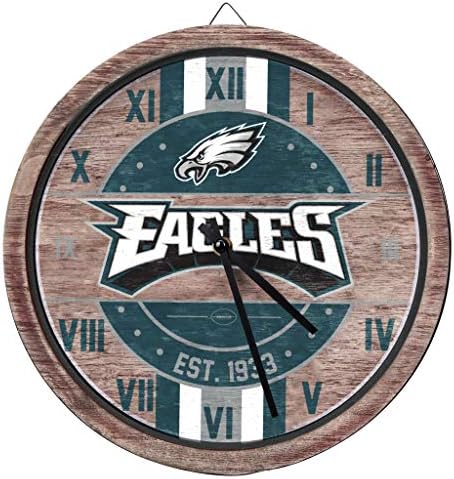FOCO NFL Wooden Barrel Wall Clock