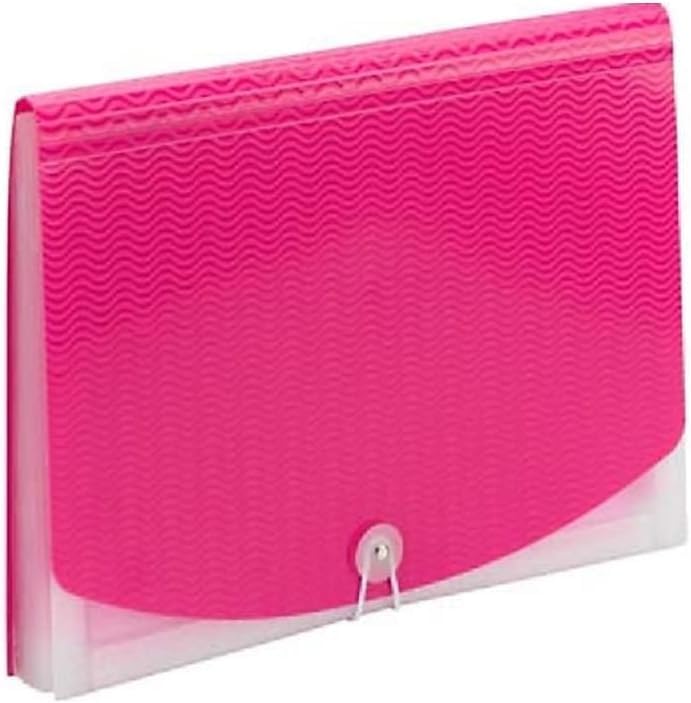 Smead Accordion File Organizer, Document Folder, 12 Divider, Pink/Clear