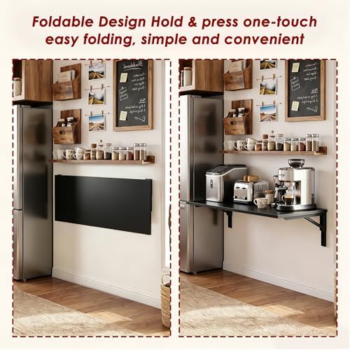 Need 36x20IN Wall Mounted Folding Table for Office Laundry Black