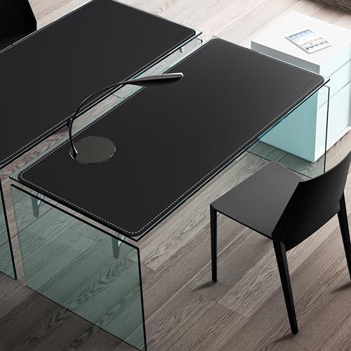 Mydours 52" x 24" XXL Large Desk Mat, PU Leather Full Desk Mouse Pad, Black