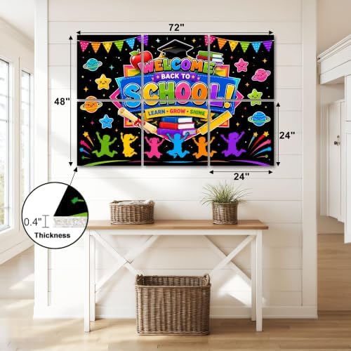 6 Pack Art Acoustic Panels Sound Absorbing Colorful Back to School Kids Books Graduation Decorative Soundproof Wall Panels Self Adhesive for Home Recording Studios 72"x48"