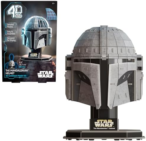4D Build, Star Wars Mandalorian Helmet 3D Model Kit, Star Wars Collectibles & Desk Decor, Adult Puzzle, Building Toys, 3D Puzzles for Adults & Teens, 88 Pieces, Gift Ideas for Ages 12 & Up