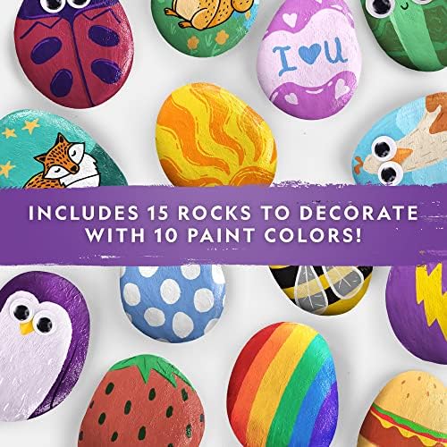 NATIONAL GEOGRAPHIC Arts & Crafts Kit - Mosaic, Marbling Paint, Air Dry Clay & 15 River Rocks to Paint & Decorate