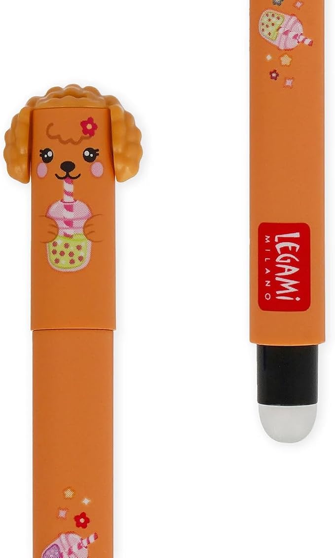LEGAMI Fur-ever Friends + Farm Sweet Farm Set of 7 Erasable Gel Pens with Heat Sensitive Ink, Coloured Ink and Animal Theme Designs, 0.7mm Tip, Dogs and Farmyard Animals
