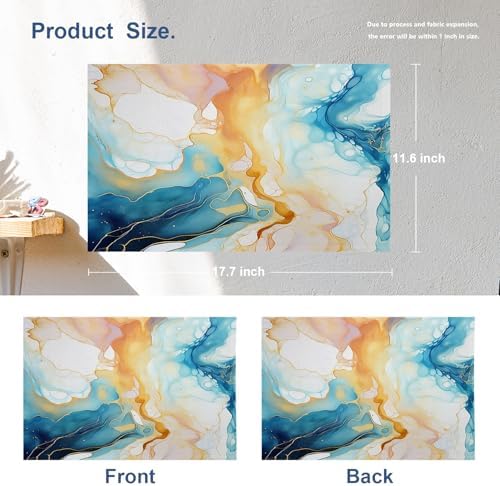 Batmerry Fluid Art with Flowing Lines Placemats, Abstract Colorful Washable Linen Table Mats for Kitchen Table Double Insulation Decor Dining Set Indoor Outdoor 12X18 in Set of 4