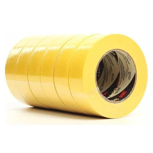 3M Performance Yellow Masking Tape 301+, 36 mm x 55 m, 6.3 mil | 24 Roll/Case, High Performance Holding and Masking Tape for Automotive, Specialty Vehicle and Industrial Markets