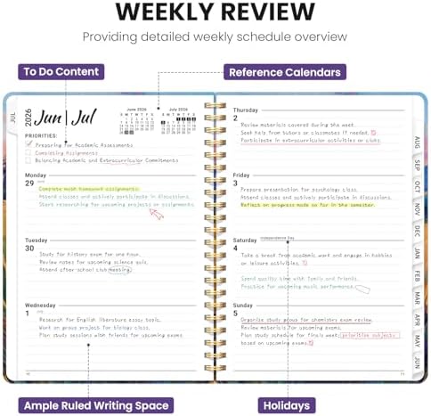 ZOTIA Planner 2026-2027 Jul 2026-Jun 2027 Academic Monthly & Weekly Planner