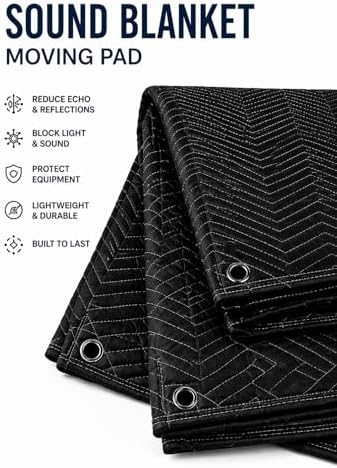 Filmcraft Studio Sound Blanket with Grommets 72 by 80 inch Heavy Duty Polyester (6 Pack)