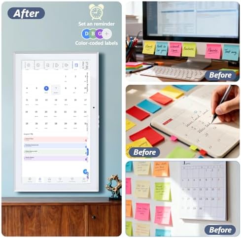 15.6 Inch Digital Calendar Wall Touch Screen Chore Chart, HD Electronic Smart Family Calendar Interactive Display Calendar and Cloud Photo, Gifts for Women Men Kids, Gifts for Mom Dad